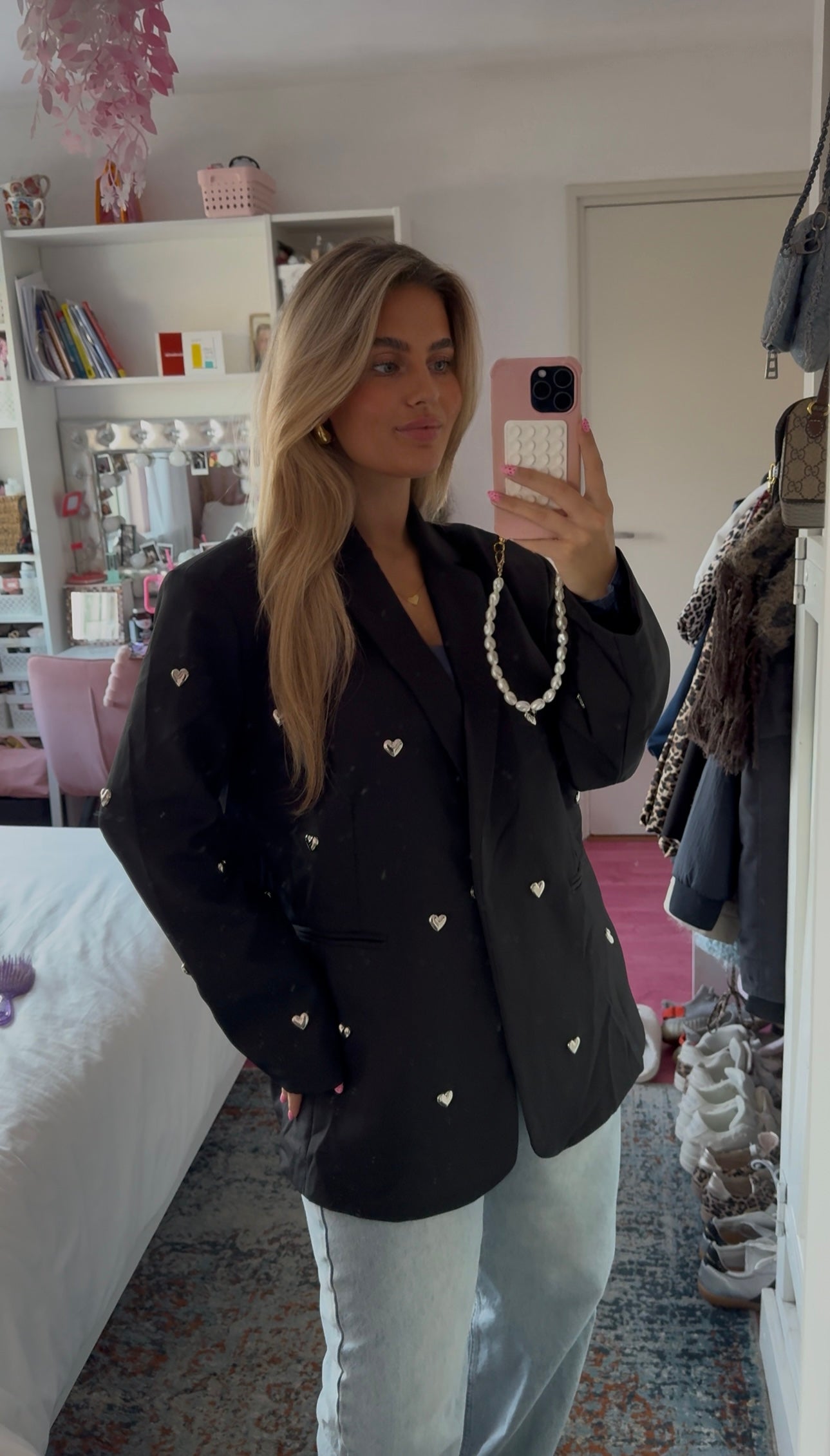 Blazer met hartjes studs