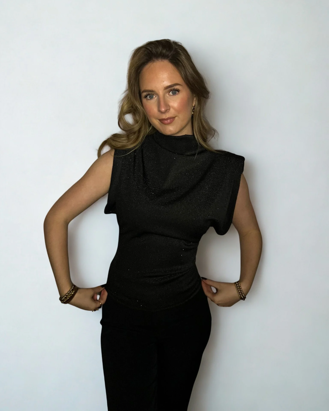 Kaia glitter top zwart