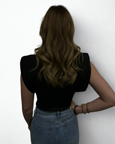 Kaia glitter top zwart