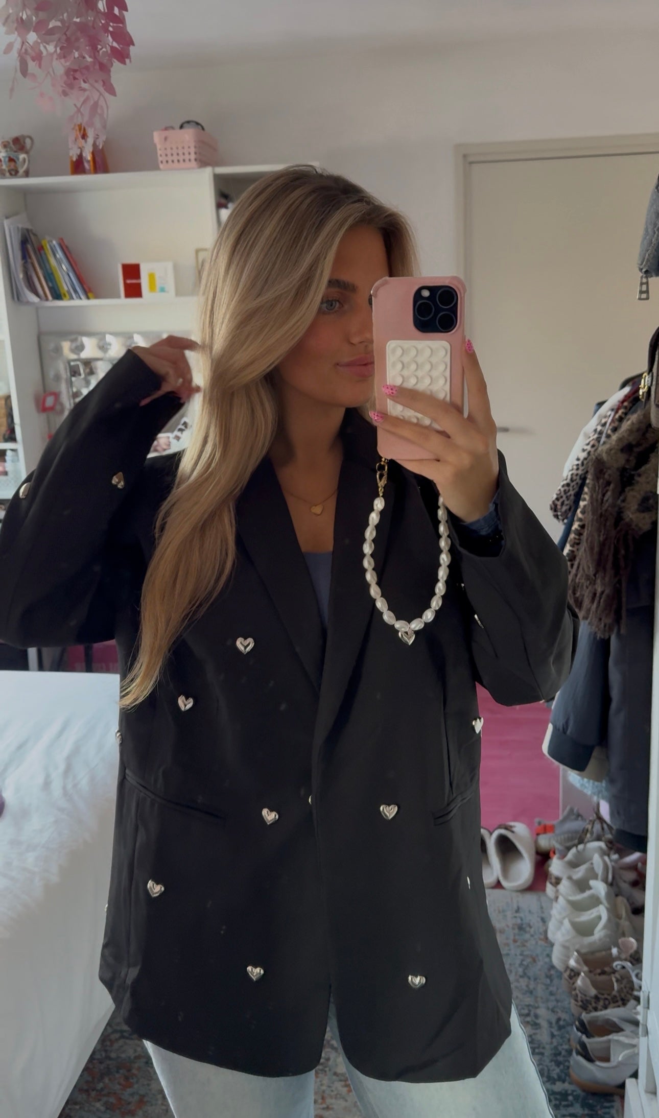 Blazer met hartjes studs
