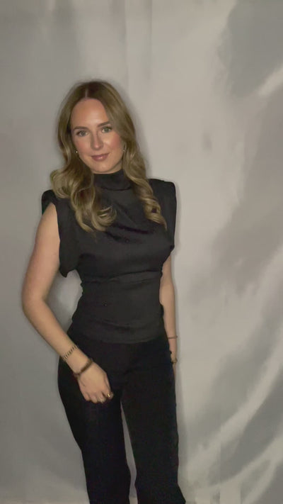 Kaia glitter top zwart